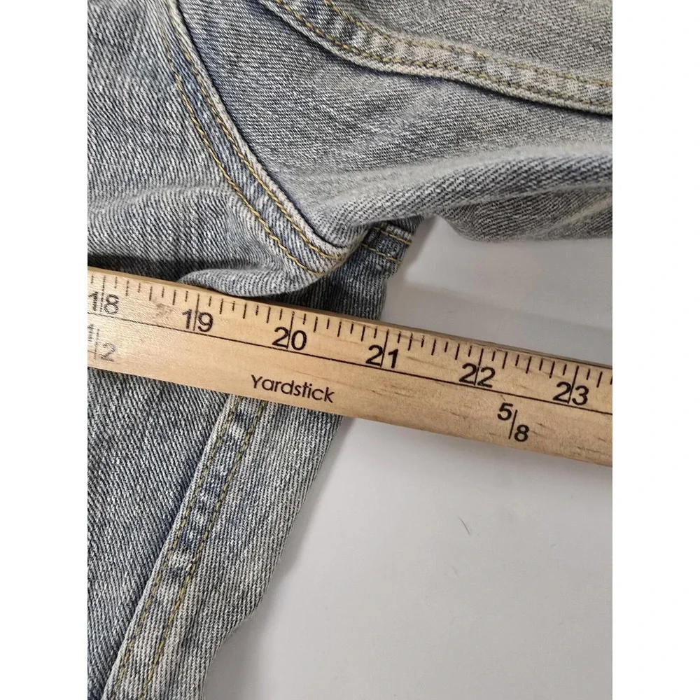 Levis Jeans Jacket Mens XL Blue Distressed Trucker Western Button Up Bleach Wash